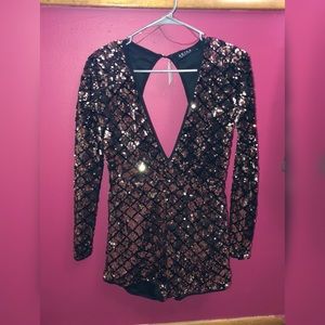 Gold sequin romper